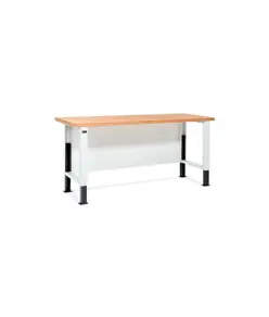 Banchi da lavoro ad altezza regolabile con piano in legno ABC STORAGE