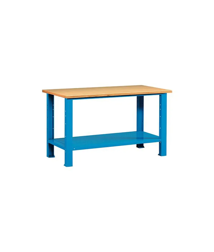 Banchi da lavoro in acciaio con ripiano in legno ABC STORAGE