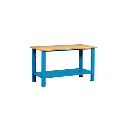 Banchi da lavoro in acciaio con ripiano in legno ABC STORAGE