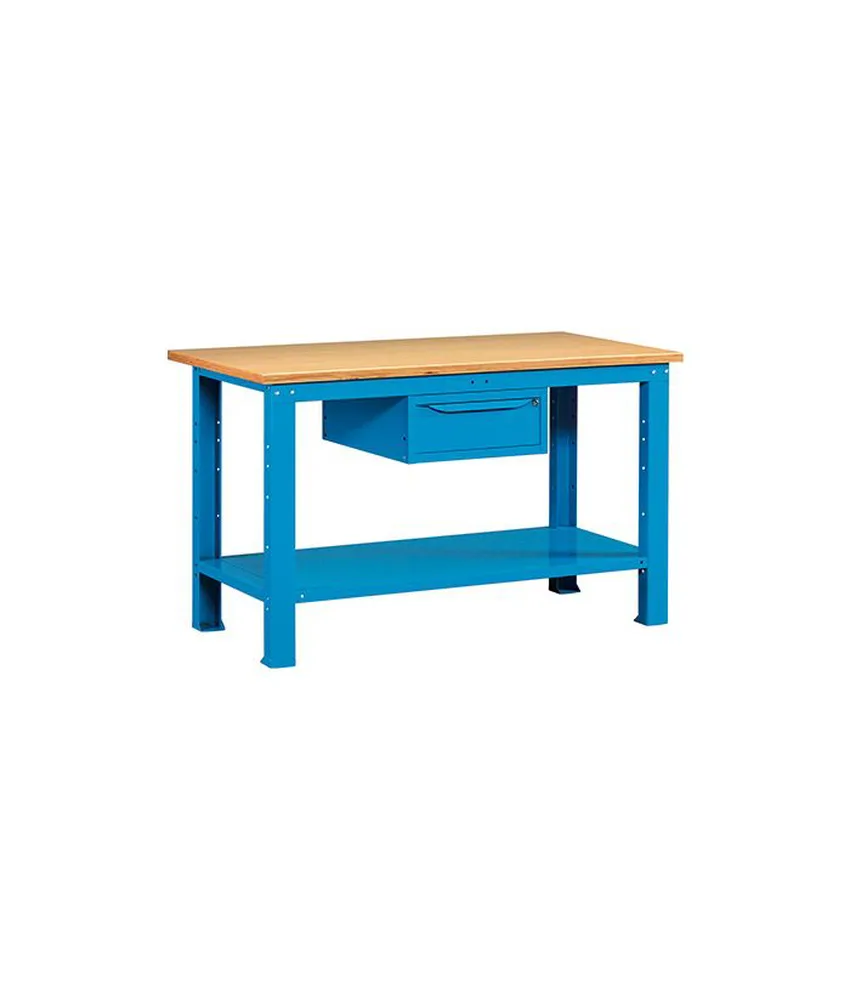 Banchi da lavoro in acciaio con ripiano in legno ABC STORAGE