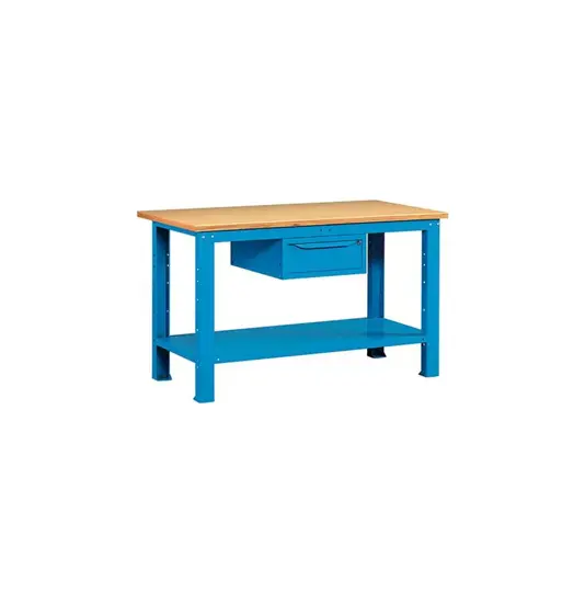 Banchi da lavoro in acciaio con ripiano in legno ABC STORAGE