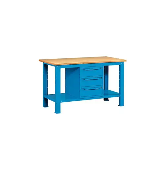 Banchi da lavoro in acciaio con ripiano in legno ABC STORAGE