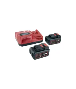 Kit con caricatore rapido da 12/18 Volt e due batterie ricaricabili da 5,0 Ah 18 V FLEX