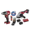 Kit smerigliatrice angolare 2 batterie e carica batterie ABC TOOLS