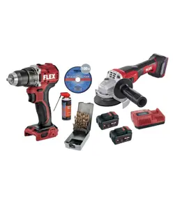Kit smerigliatrice angolare 2 batterie e carica batterie ABC TOOLS