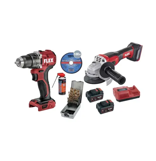 Kit smerigliatrice angolare 2 batterie e carica batterie ABC TOOLS