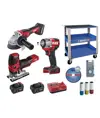 Kit smerigliatrice angolare 2 batterie e carica batterie ABC TOOLS