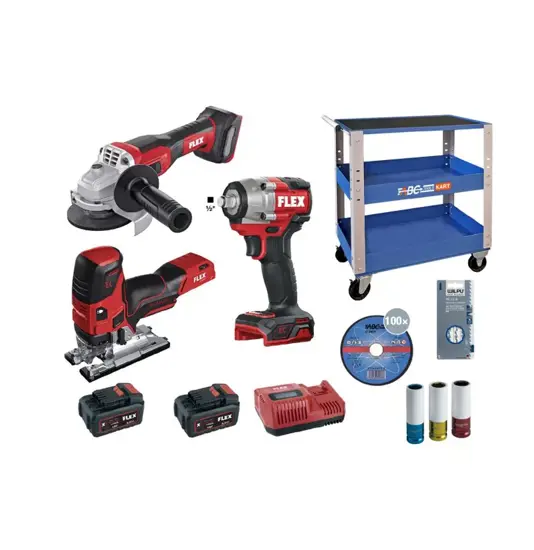 Kit smerigliatrice angolare 2 batterie e carica batterie ABC TOOLS