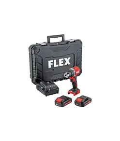 Kit trapano avvitatore con 2 batterie ricaricabili e carica batterie FLEX