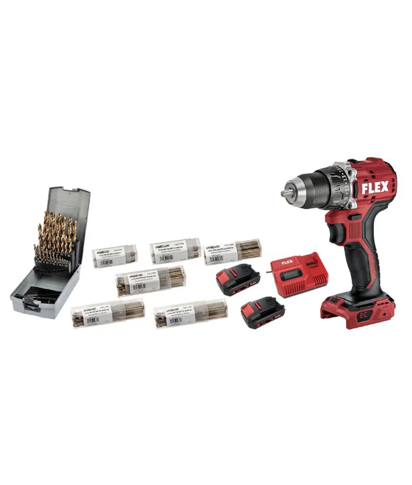 Kit trapano avvitatore con 2 batterie ricaricabili e carica batterie ABC TOOLS