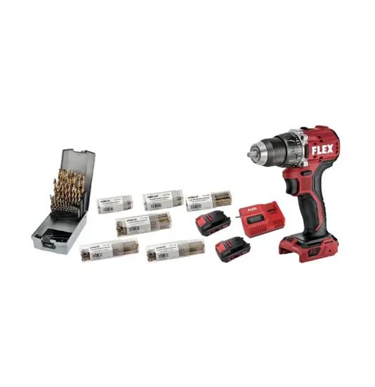 Kit trapano avvitatore con 2 batterie ricaricabili e carica batterie ABC TOOLS