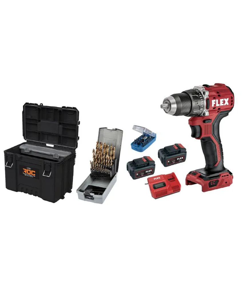 Kit trapano avvitatore con 2 batterie ricaricabili e carica batterie ABC TOOLS