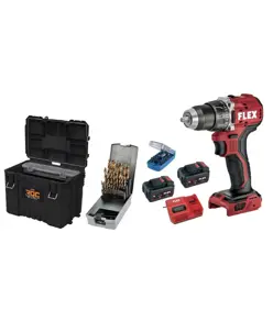 Kit trapano avvitatore con 2 batterie ricaricabili e carica batterie ABC TOOLS