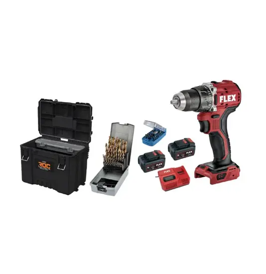 Kit trapano avvitatore con 2 batterie ricaricabili e carica batterie ABC TOOLS