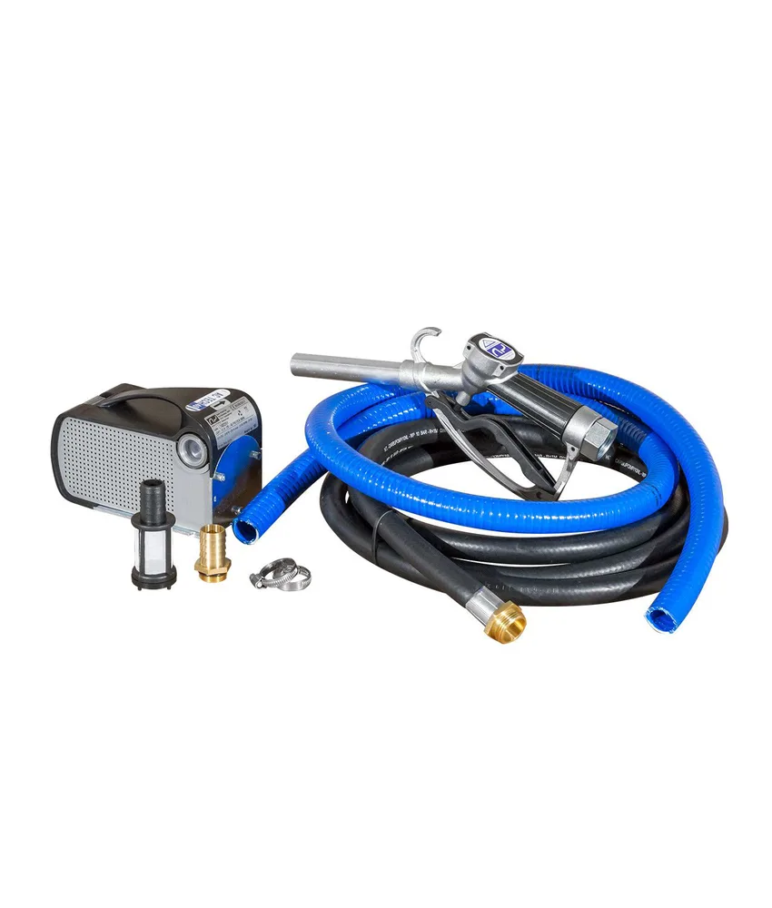 Kit di travaso completo per gasolio Adam Pumps Easy Tech, pompa DC-Tech - portata 40 l/min - pistola manuale