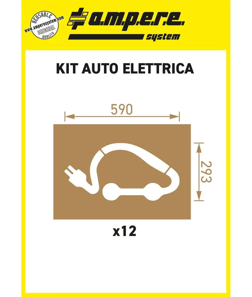Dima auto elettrica Ampere, si utilizza con bombolette di vernice TRAFFIC- in cartone rinforzato riutilizzabile