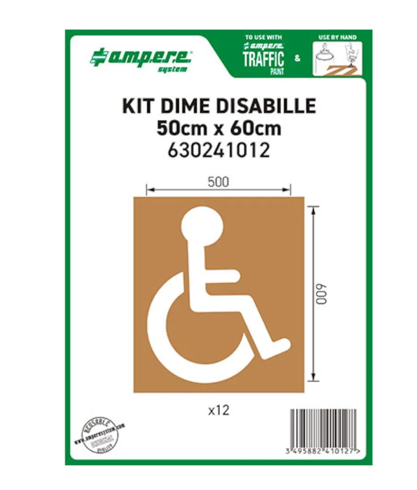Dima disabile Ampere, si utilizza con bombolette di vernice TRAFFIC- in cartone rinforzato riutilizzabile