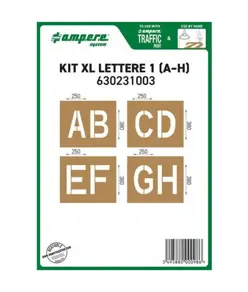 Kit dime con lettere XL dalla A alla H Ampere