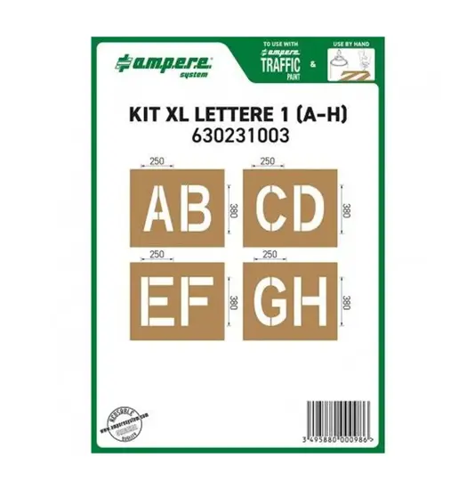 Kit dime con lettere XL dalla A alla H Ampere