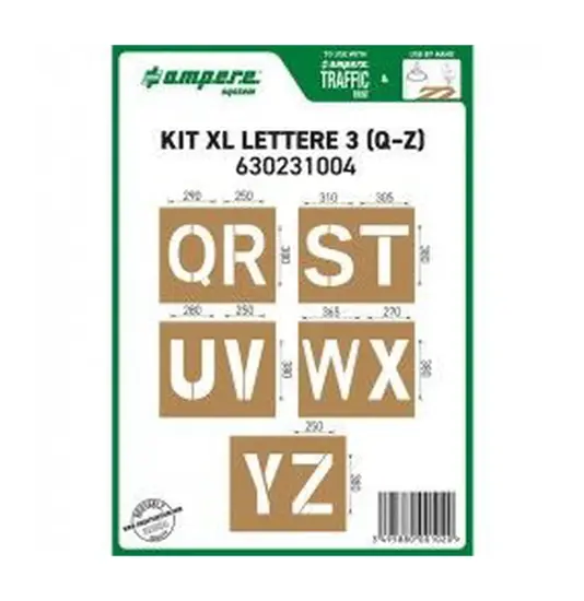Kit dime con lettere XL dalla Q alla Z Ampere