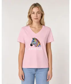 T-shirt da donna AN1MALE Vela 001 • Zebra