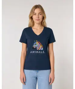 T-shirt da donna AN1MALE Vela 001 • Zebra