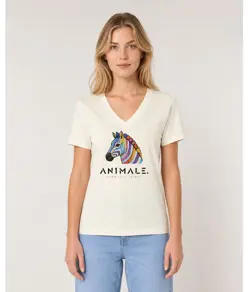 T-shirt da donna AN1MALE Vela 001 • Zebra