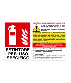 Cartello estintore per uso specifico