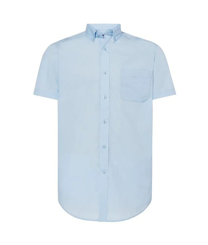 Camicia da uomo maniche corte JHK, tasca anteriore - bottoni sul colletto
