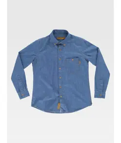 Camicia donna manica lunga cotone denim Workteam