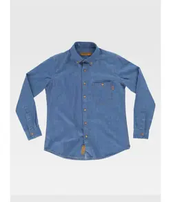 Camicia donna manica lunga cotone denim Workteam