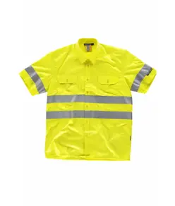 Camicia manica corta alta visibilita e bande rifrangenti Workteam