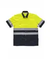 Camicia manica corta alta visibilita e bande rifrangenti Workteam