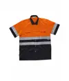 Camicia manica corta alta visibilita e bande rifrangenti Workteam