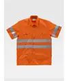 Camicia manica corta alta visibilita e bande rifrangenti Workteam