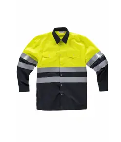 Camicia manica lunga alta visibilita e bande rifrangenti Workteam