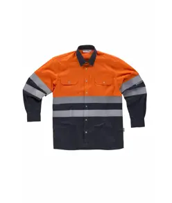 Camicia manica lunga alta visibilita e bande rifrangenti Workteam