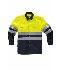 Camicia manica lunga alta visibilita e bande rifrangenti Workteam