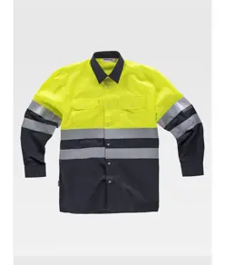 Camicia manica lunga alta visibilita e bande rifrangenti Workteam