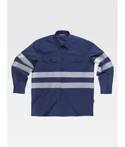 Camicia manica lunga bande rifrangenti Workteam