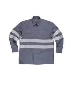 Camicia manica lunga bande rifrangenti Workteam