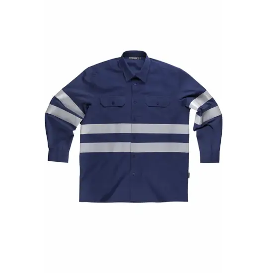 Camicia manica lunga bande rifrangenti Workteam