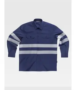 Camicia manica lunga bande rifrangenti Workteam