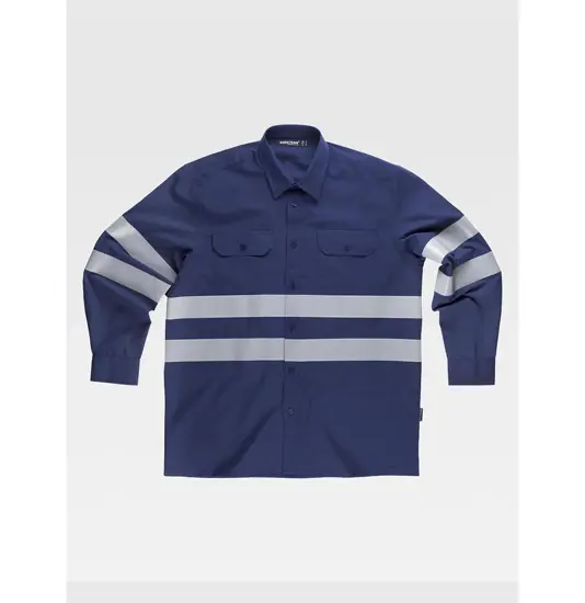 Camicia manica lunga bande rifrangenti Workteam
