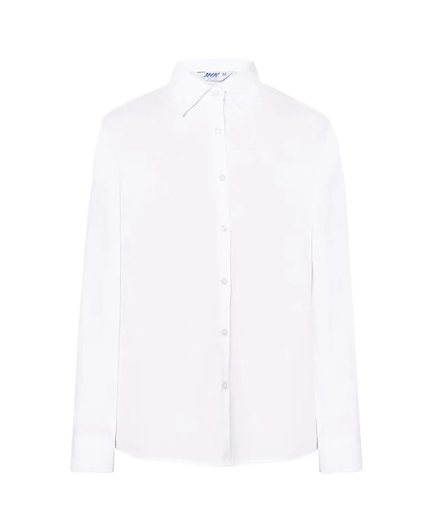 Camicia Oxford da donna maniche lunghe JHK, tasca anteriore - bottoni sul colletto