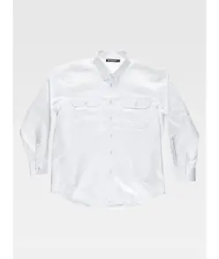Camicia uomo manica lunga due tasche sul petto cotone Workteam