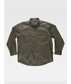 Camicia uomo manica lunga due tasche sul petto cotone Workteam