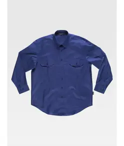Camicia uomo manica lunga due tasche sul petto cotone Workteam