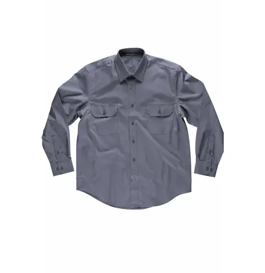 Camicia uomo manica lunga due tasche sul petto cotone Workteam
