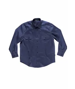 Camicia uomo manica lunga due tasche sul petto cotone Workteam